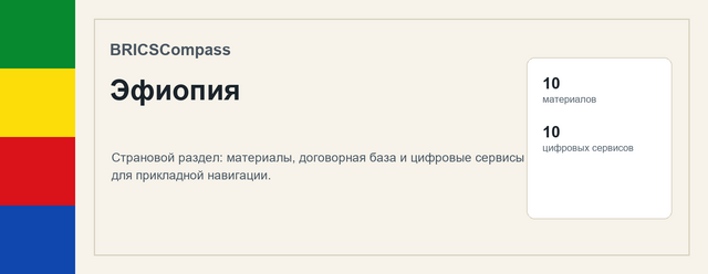 Эфиопия: навигатор BRICSCompass