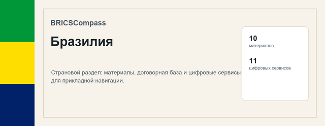 Бразилия: навигатор BRICSCompass