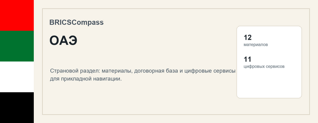 ОАЭ: навигатор BRICSCompass